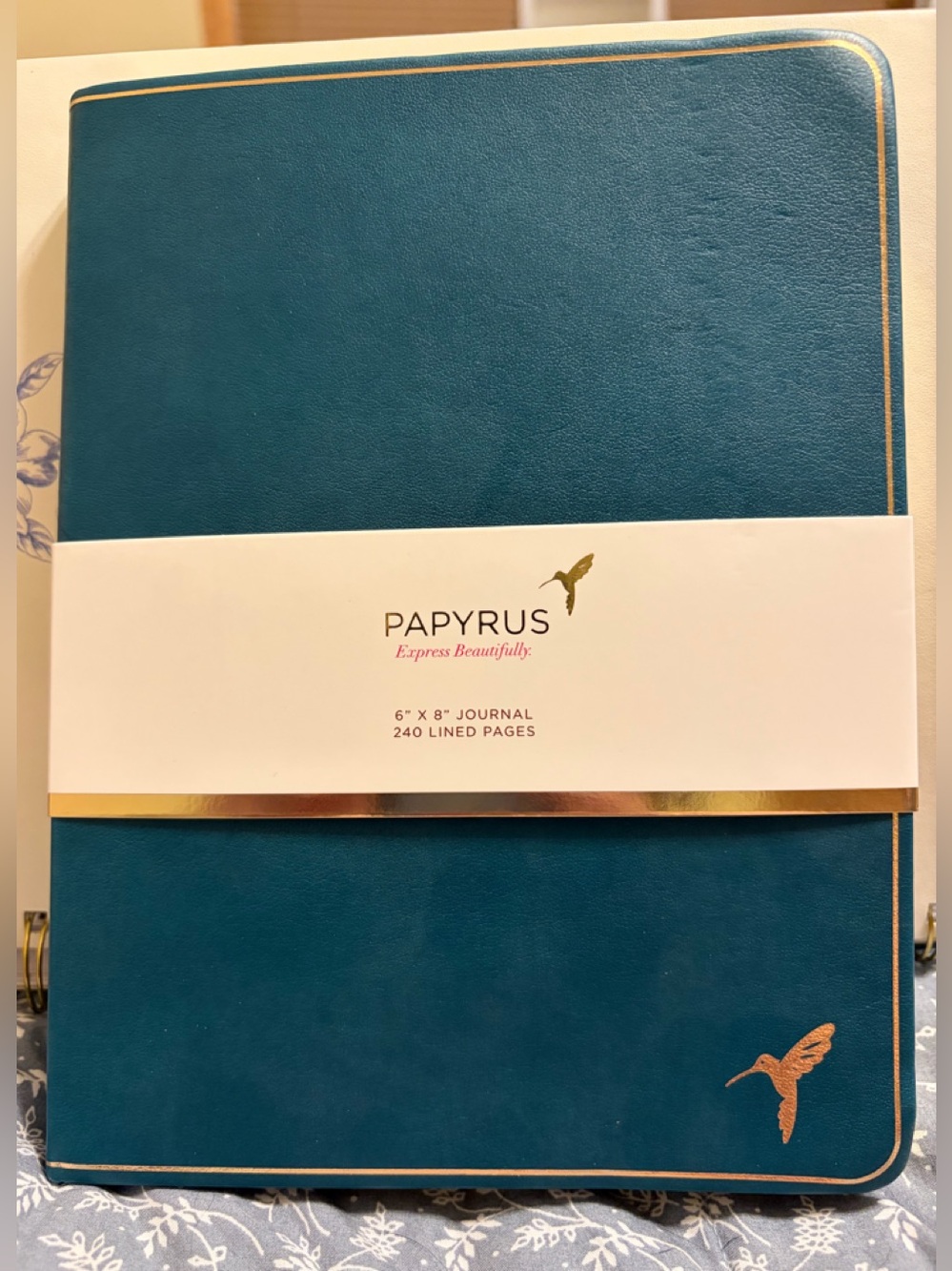 Papyrus Teal Journal with Gold Trim